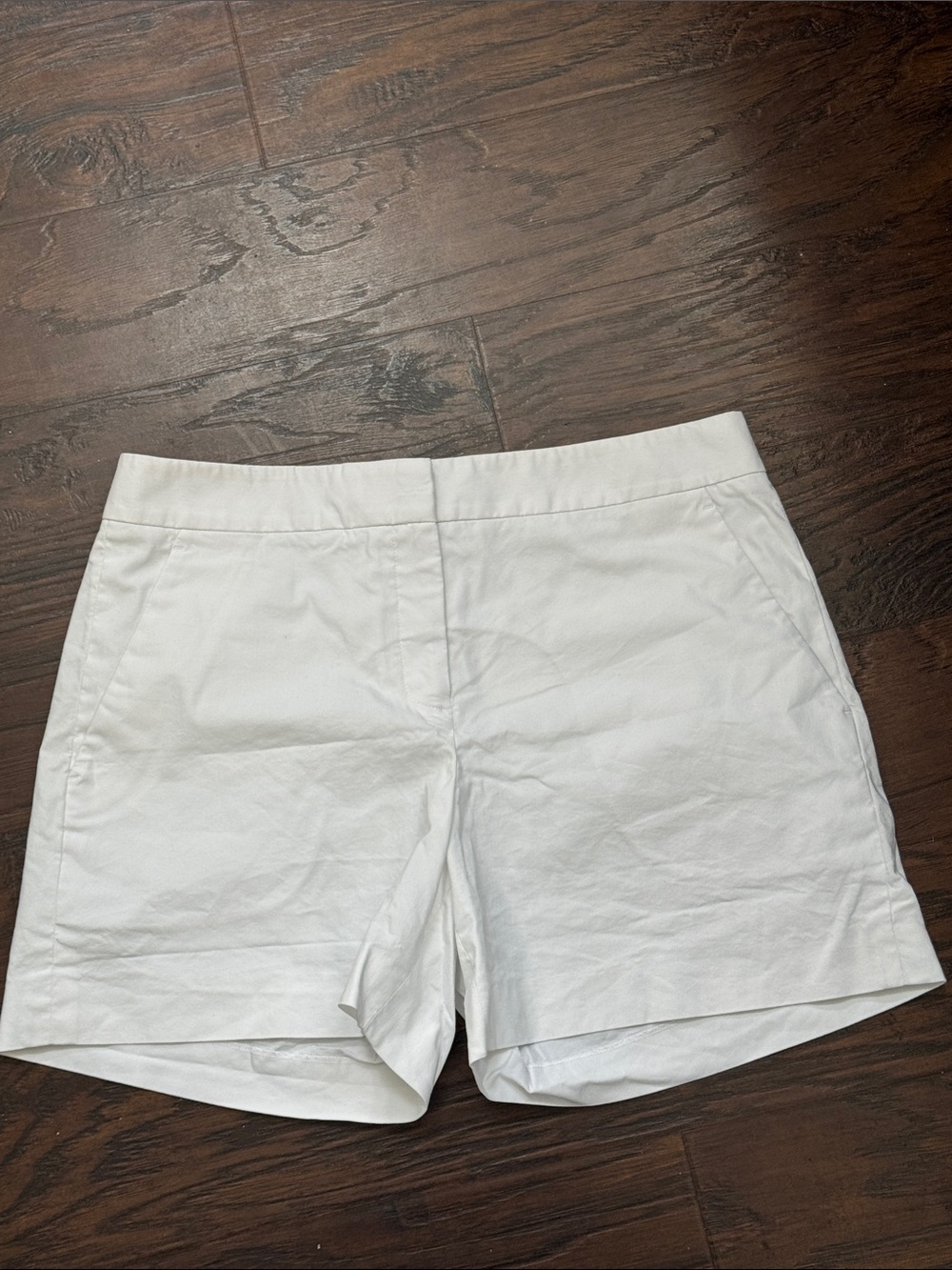 Theory White Tailored Cotton Bermuda Shorts